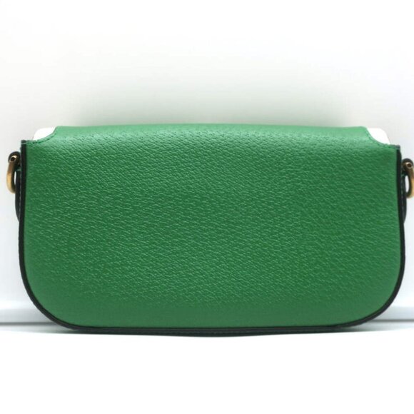 Gucci x Adidas Web Strap Mini Crossbody Flap Bag Green Leather NEW - Picture 6 of 13